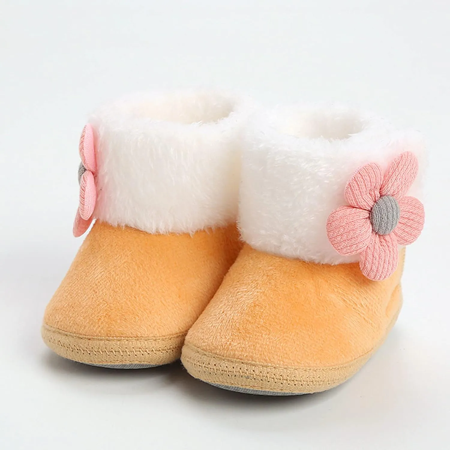 Baby Girl Winter Snow Boots Newborn Shoes Flower Anti-Slip Soft Sole Warm Infant Toddler Prewalker Toddler Tennis Shoes