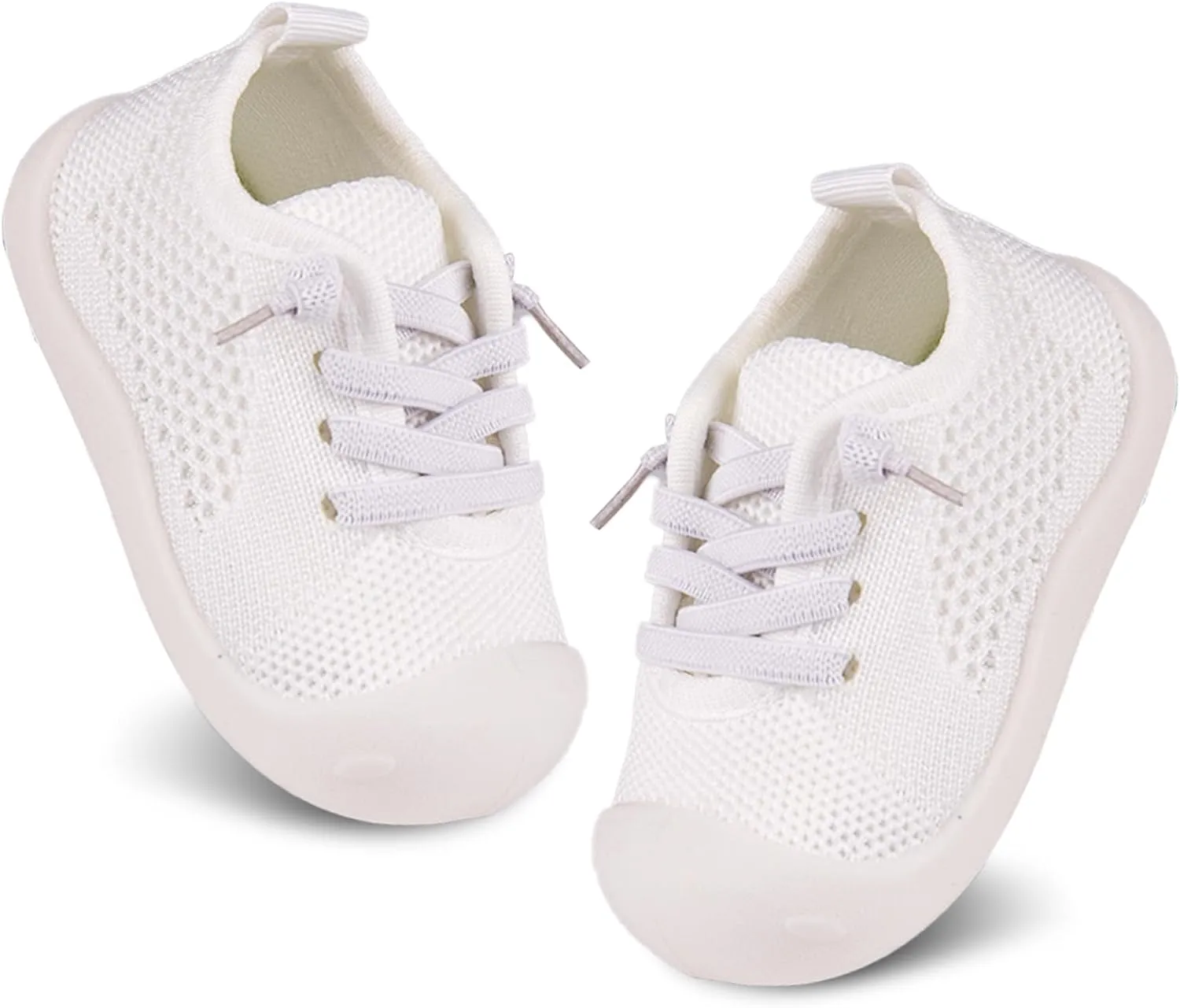 Baby Girl&Boy Toddler First Walking Shoes 6-12 Months Size 3 Black Barefoot Slip On Wide Toe Box Shoes Soft Footmates Casual Tennis Indoor Flexible Learning to Walk Rubber Sneakers