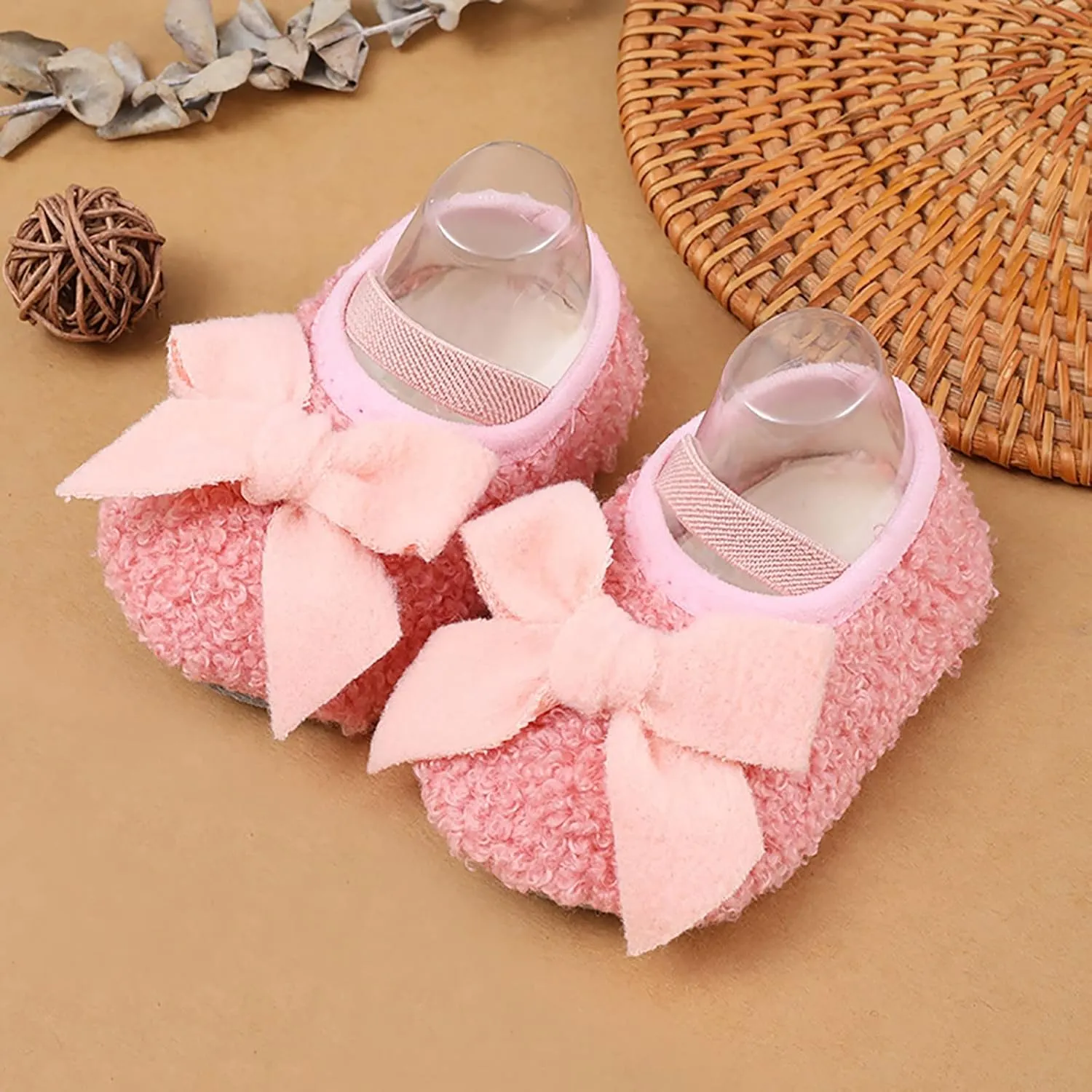 Baby Girls and Boys Warm Shoes Soft Comfortable Cotton Shoes Infant Toddler Bowknot Warming Baby Boy 6-12 Months