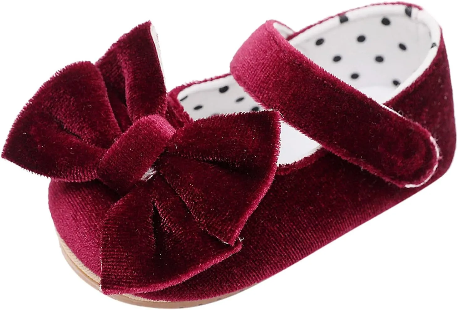 Baby Girls Bowknot Mary Jane Flats Wedding Princess Dress Baptism Shoes Soft Plush Infant First Walking Moccasins