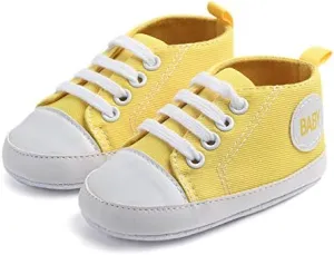 Baby Girls Boys Canvas High-top Shoes Newborn Infant Anti-Slip Soft Sole Frist Walking Breathable Sneakers