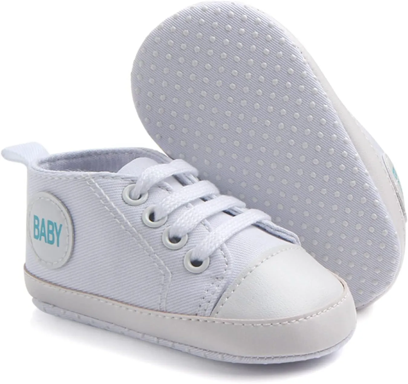 Baby Girls Boys Canvas Sneakers Soft Sole High-Top Ankle First-Walkers Step Shoes Infant Flat Rubber Sole Baby Shoes Boy