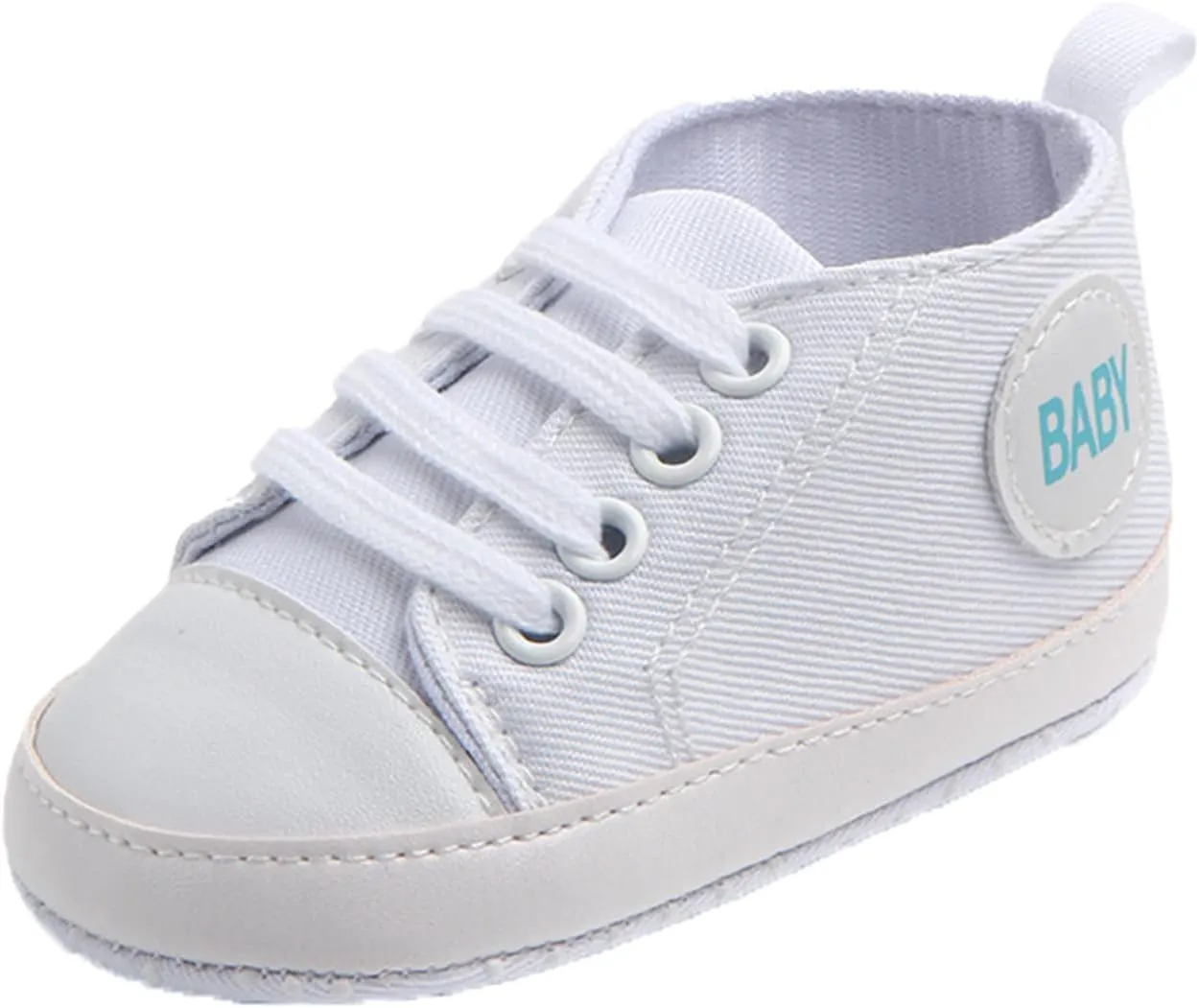 Baby Girls Boys Canvas Sneakers Soft Sole High-Top Ankle First-Walkers Step Shoes Infant Flat Rubber Sole Baby Shoes Boy