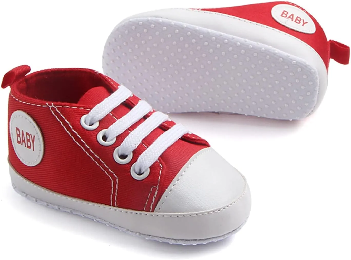 Baby Girls Boys Canvas Sneakers Soft Sole High-Top Ankle First-Walkers Step Shoes Infant Flat Rubber Sole Baby Shoes Boy