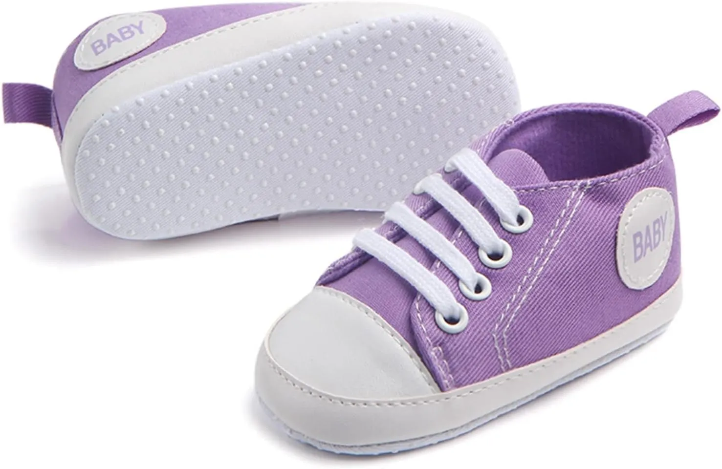 Baby Girls Boys Canvas Sneakers Soft Sole High-Top Ankle First-Walkers Step Shoes Infant Flat Rubber Sole Baby Shoes Boy