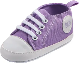 Baby Girls Boys Canvas Sneakers Soft Sole High-Top Ankle First-Walkers Step Shoes Infant Flat Rubber Sole Baby Shoes Boy