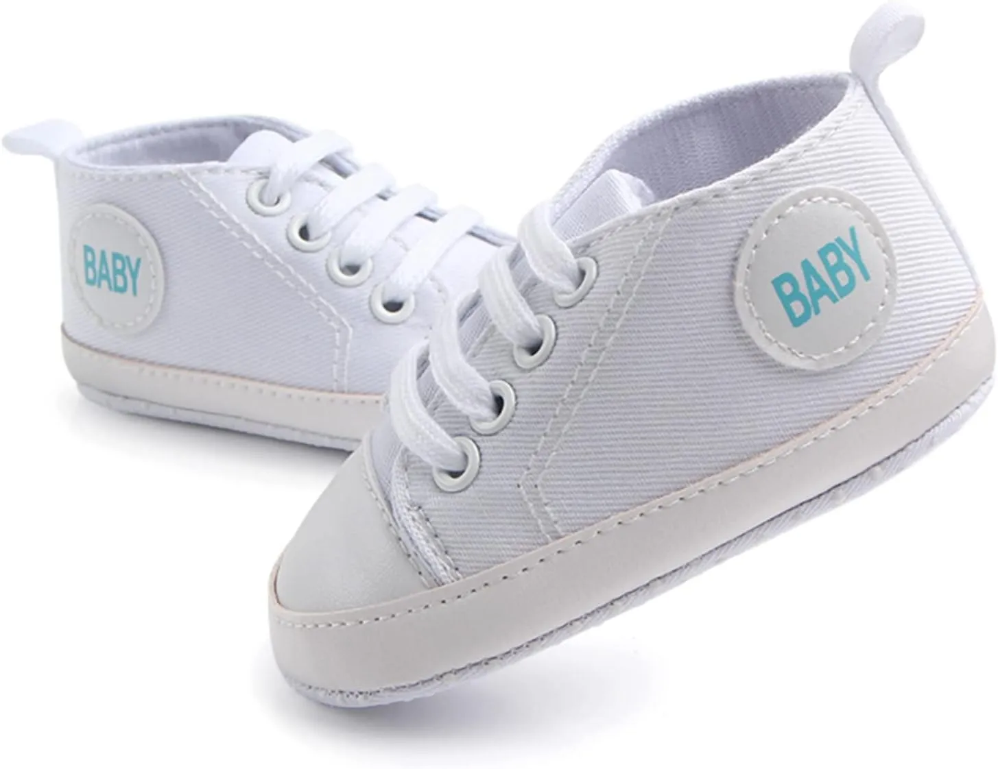 Baby Girls Boys Canvas Sneakers Soft Sole High-Top Ankle First-Walkers Step Shoes Infant Flat Rubber Sole Baby Shoes Boy