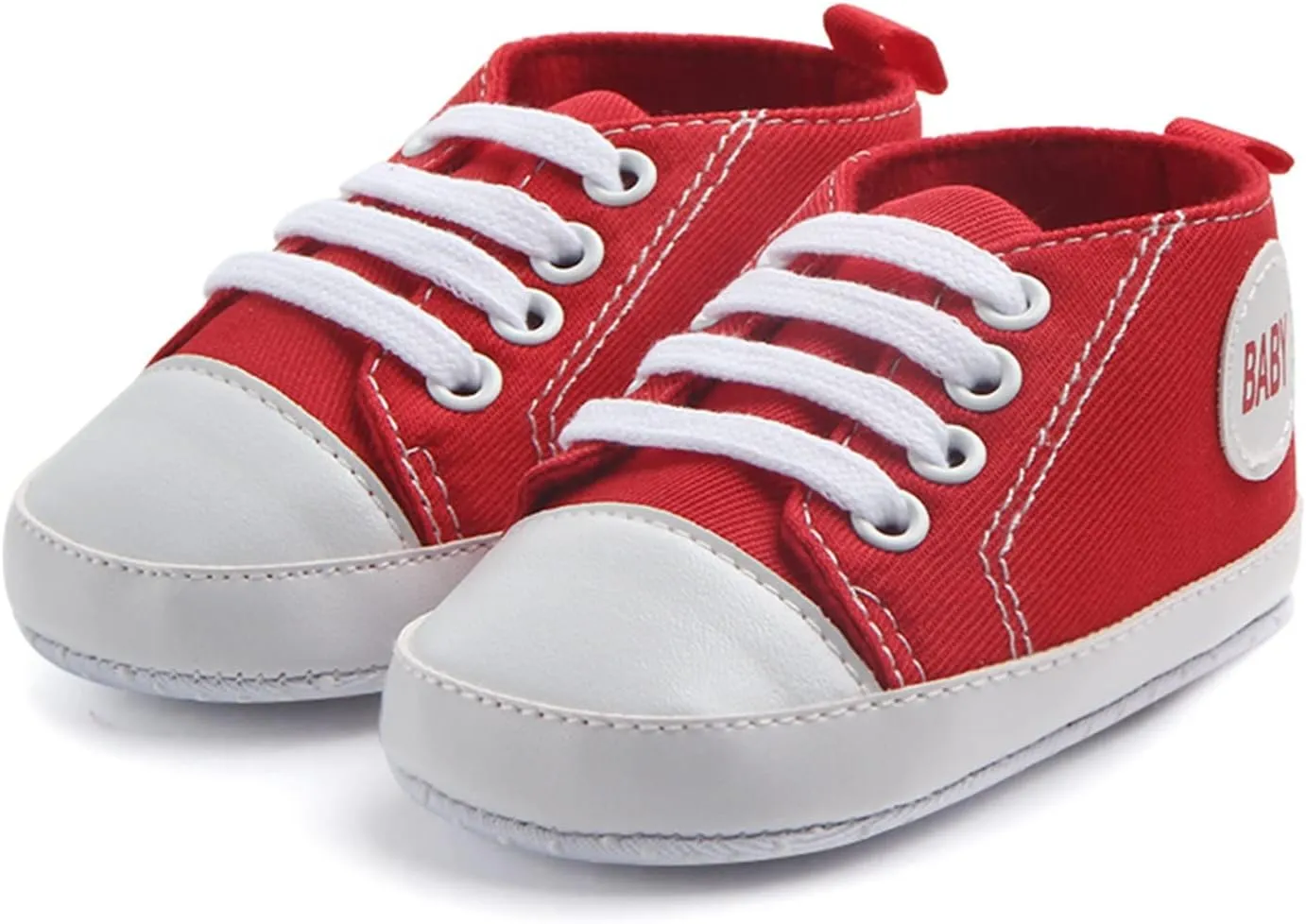 Baby Girls Boys Canvas Sneakers Soft Sole High-Top Ankle First-Walkers Step Shoes Infant Flat Rubber Sole Baby Shoes Boy