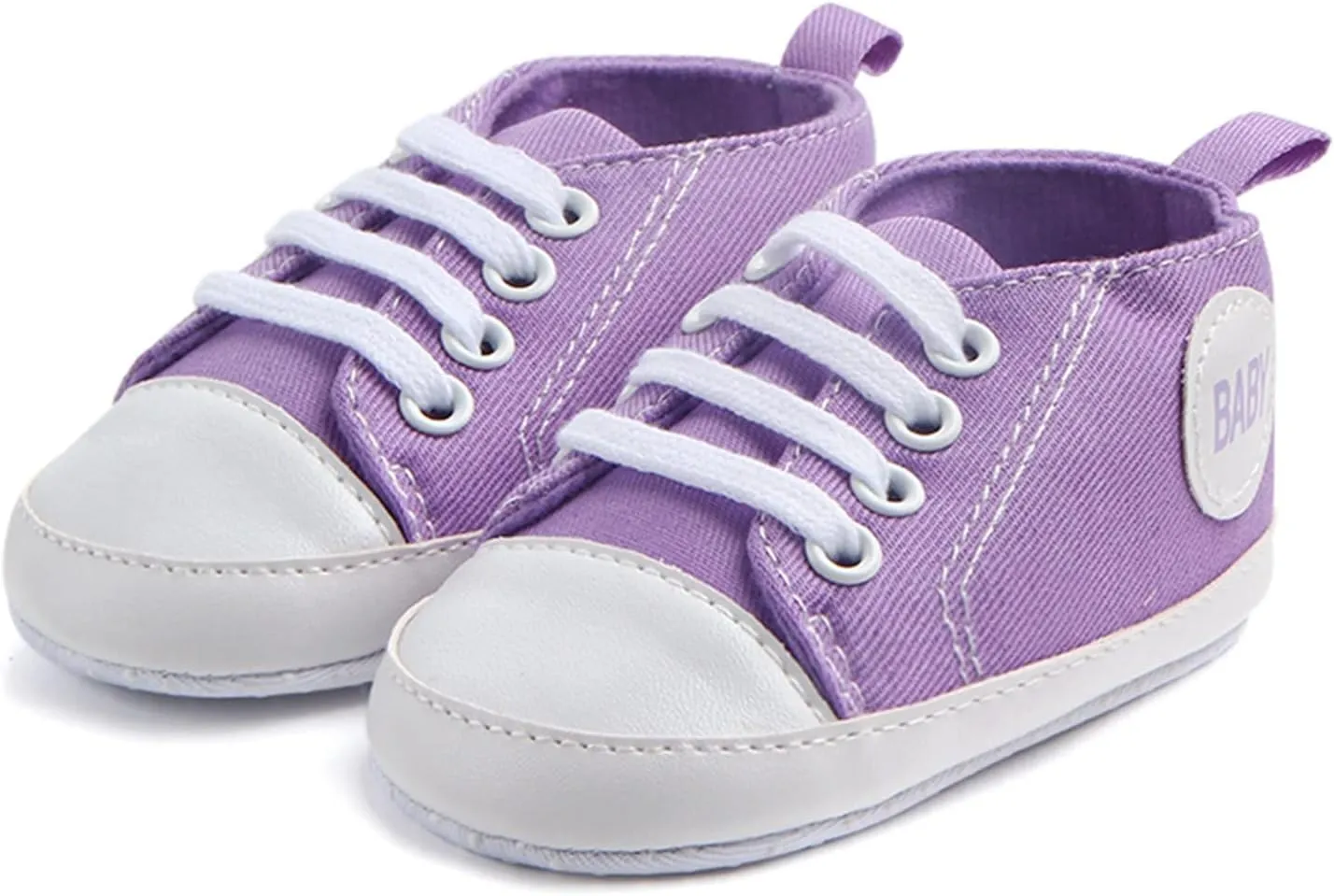 Baby Girls Boys Canvas Sneakers Soft Sole High-Top Ankle First-Walkers Step Shoes Infant Flat Rubber Sole Baby Shoes Boy