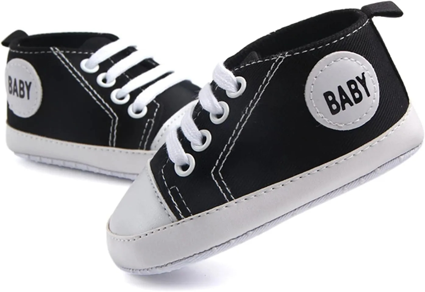Baby Girls Boys Canvas Sneakers Soft Sole High-Top Ankle First-Walkers Step Shoes Infant Toddler Girl Shoes with Lights