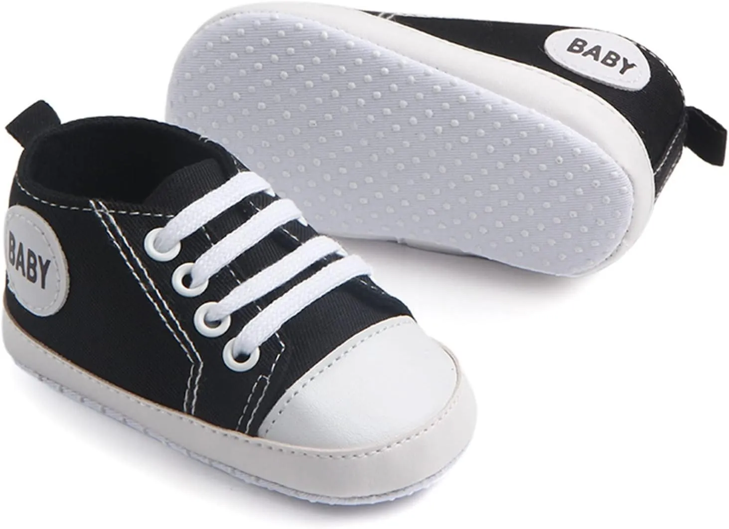 Baby Girls Boys Canvas Sneakers Soft Sole High-Top Ankle First-Walkers Step Shoes Infant Toddler Girl Shoes with Lights