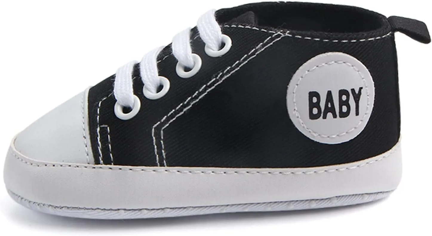 Baby Girls Boys Canvas Sneakers Soft Sole High-Top Ankle First-Walkers Step Shoes Infant Toddler Girl Shoes with Lights