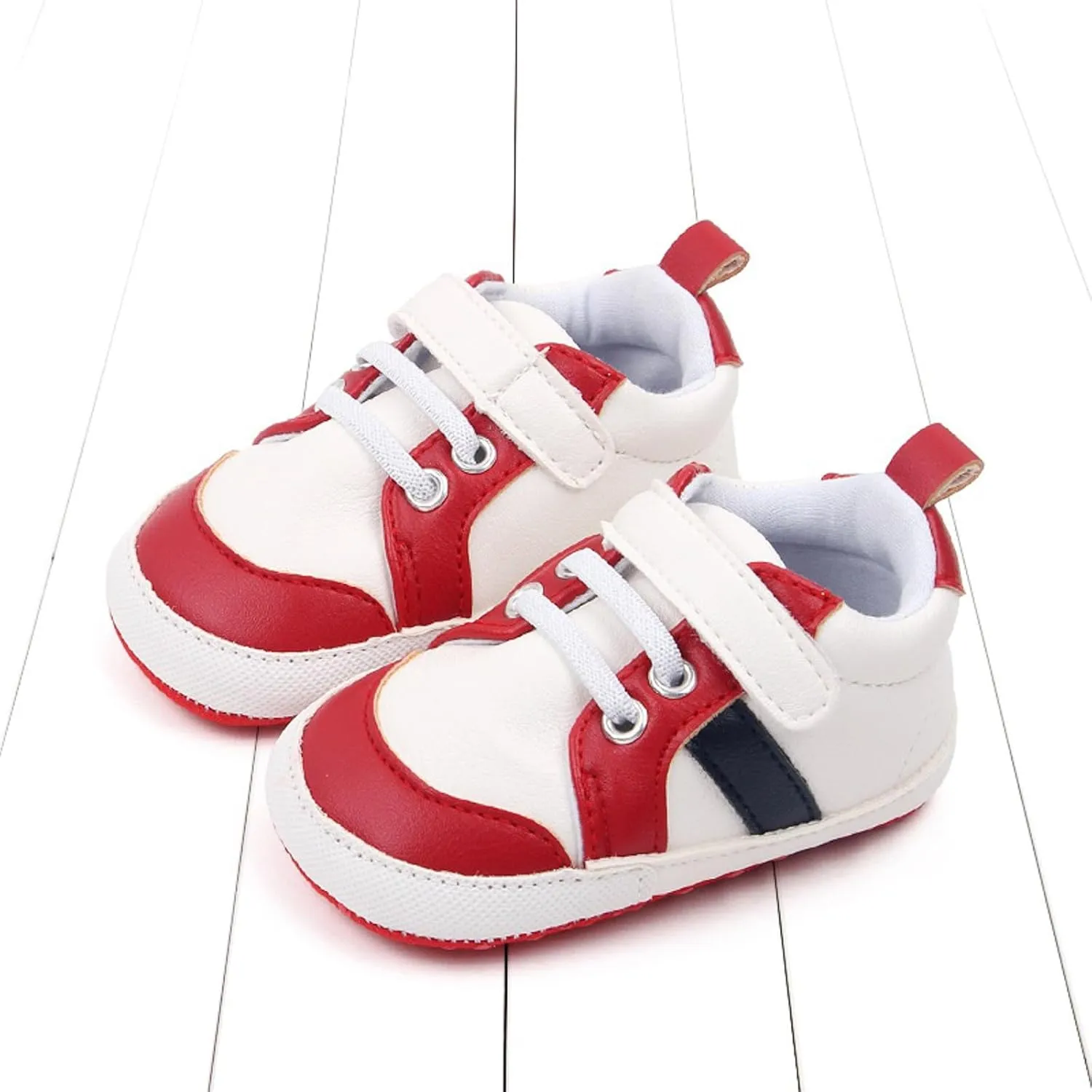 Baby Girls Boys Leather First Walking Sneakers Infant Toddler Anti-Slip Soft Sole Lightweight First Step Shoes
