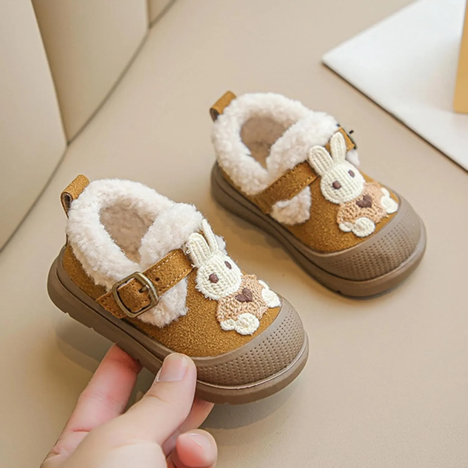 Baby Girls Boys Mules Suede Fleece Lined Thick Sole Slippers Slip On Snow Shoes Comfortable Cozy Garden Clogs