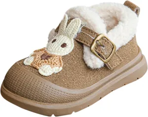 Baby Girls Boys Mules Suede Fleece Lined Thick Sole Slippers Slip On Snow Shoes Comfortable Cozy Garden Clogs