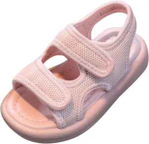 Baby Girls Boys Sandals Shoes Children's Kids Solid Beach Shoes Slip On Soft Sole Toe Crash Sandals Roman Sandals R-933 Pink 12