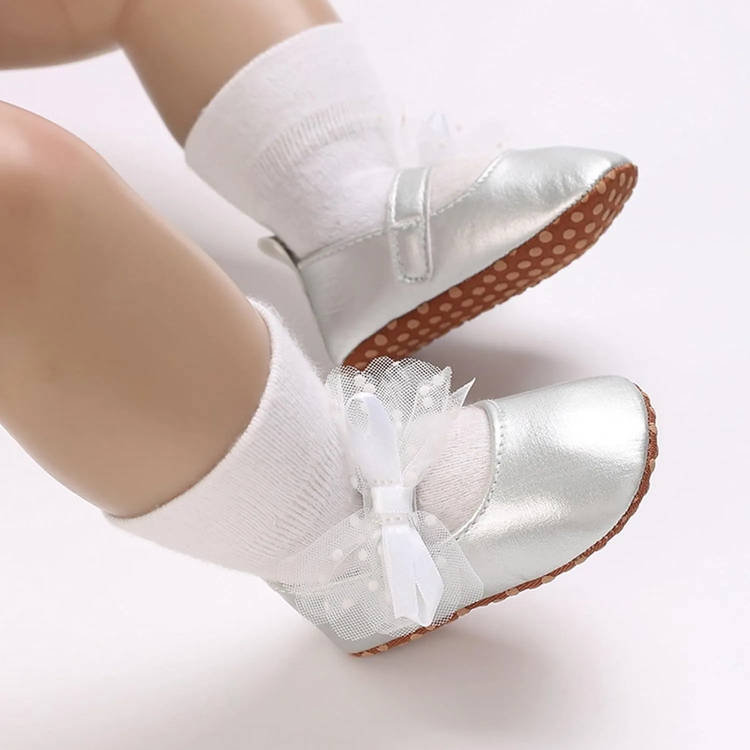 Baby Girls Mary Jane Sequins Crown Flats PU Leather Wedding Party Princess Ballet Shoe Infant Soft Prewalker Shoes