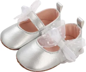 Baby Girls Mary Jane Sequins Crown Flats PU Leather Wedding Party Princess Ballet Shoe Infant Soft Prewalker Shoes