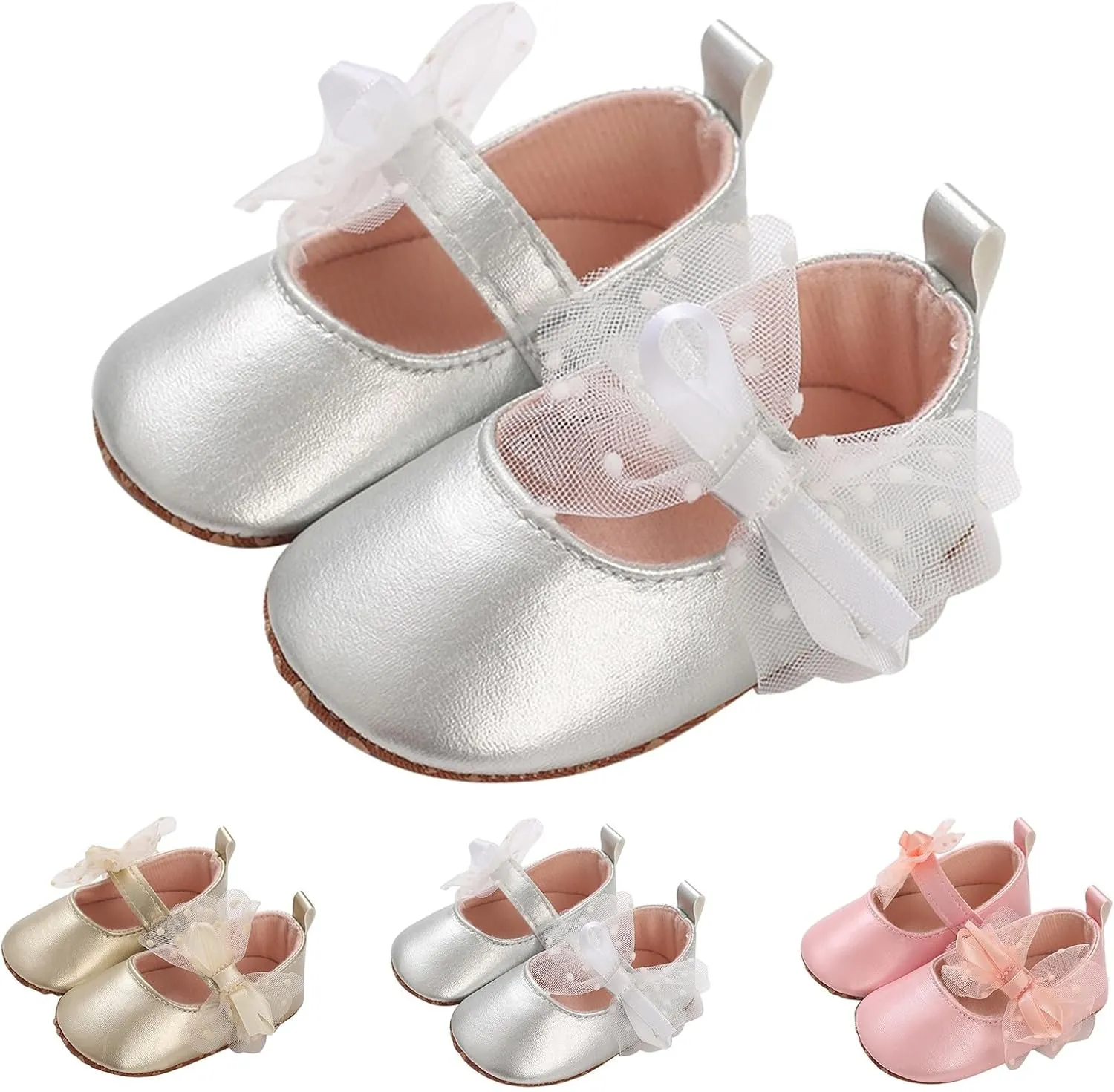 Baby Girls Mary Jane Sequins Crown Flats PU Leather Wedding Party Princess Ballet Shoe Infant Soft Prewalker Shoes