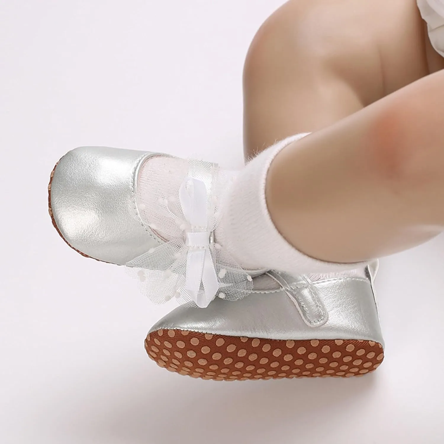 Baby Girls Mary Jane Sequins Crown Flats PU Leather Wedding Party Princess Ballet Shoe Infant Soft Prewalker Shoes
