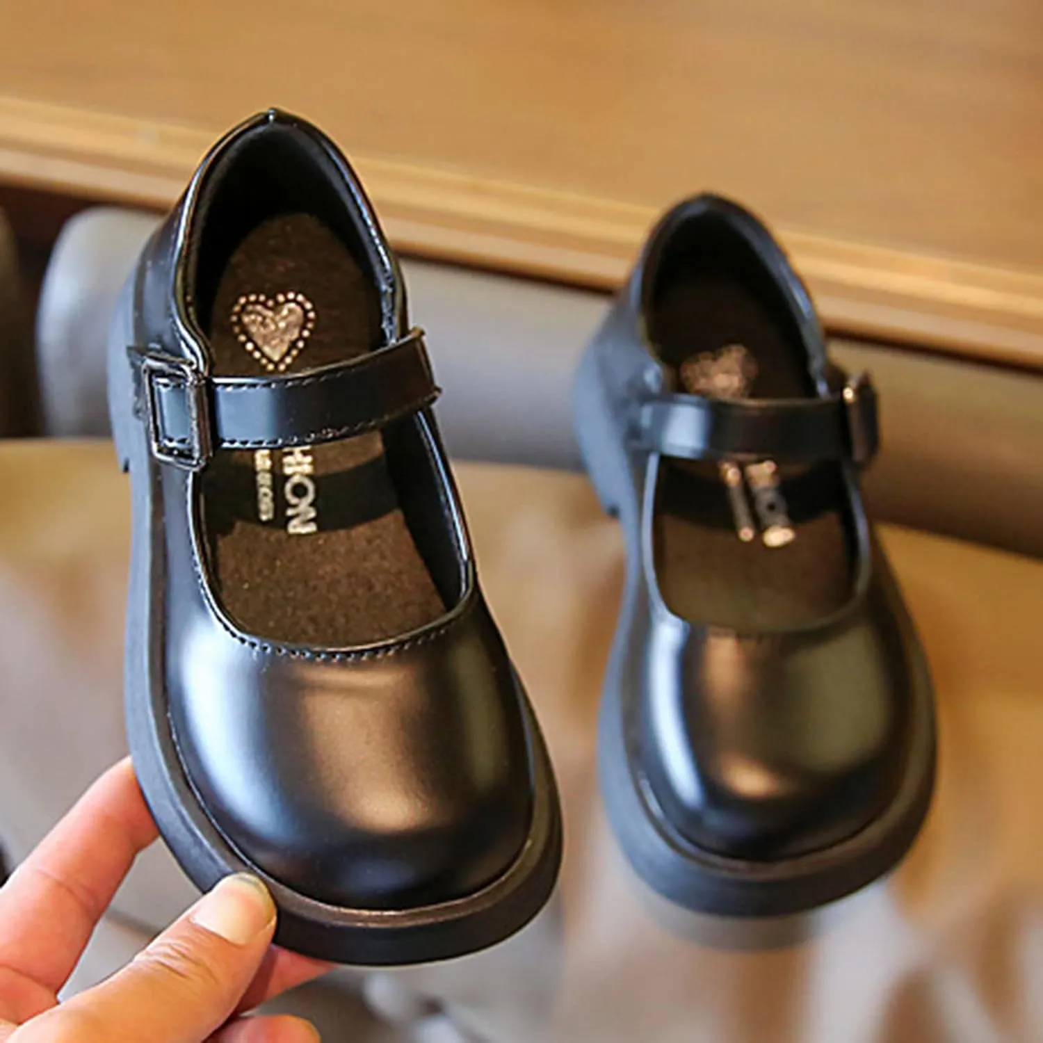 Baby Girls Mary Jane Shoes with Soft Soles Slip on Classic Wedding Dress Mary Jane Lightly Baby Comfort Sneaker Shoes Little/Big Girls