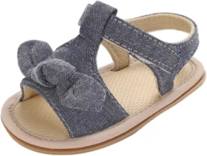 Baby Girl's Open Toe Flat Sandals Summer Casual Toddler Sandals Shoes Soft Sole Anti Slip White Sneakers Girls