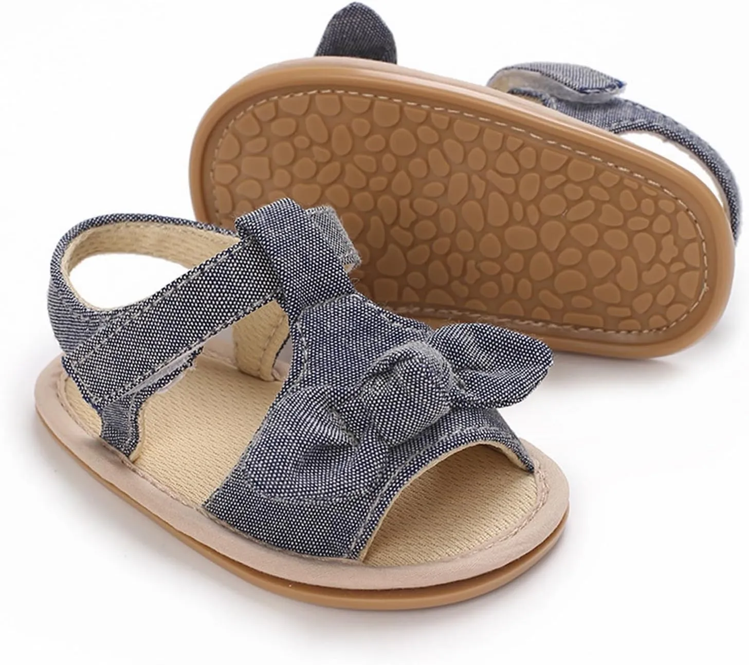 Baby Girl's Open Toe Flat Sandals Summer Casual Toddler Sandals Shoes Soft Sole Anti Slip White Sneakers Girls