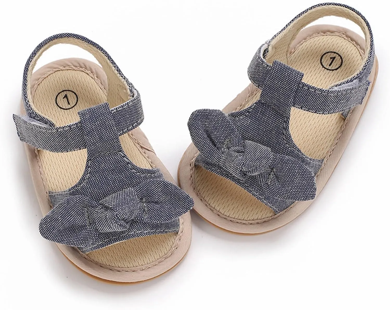 Baby Girl's Open Toe Flat Sandals Summer Casual Toddler Sandals Shoes Soft Sole Anti Slip White Sneakers Girls