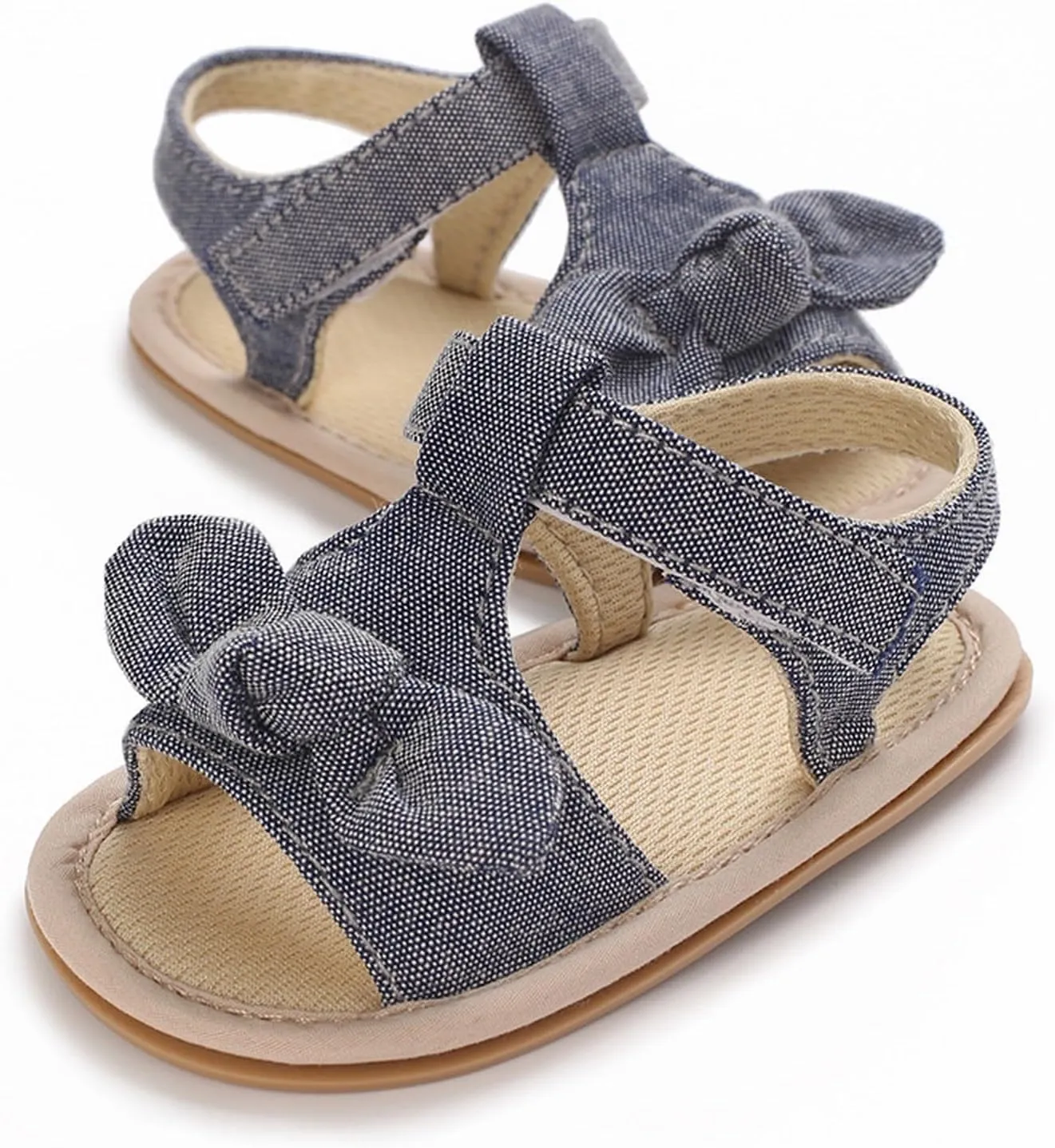 Baby Girl's Open Toe Flat Sandals Summer Casual Toddler Sandals Shoes Soft Sole Anti Slip White Sneakers Girls