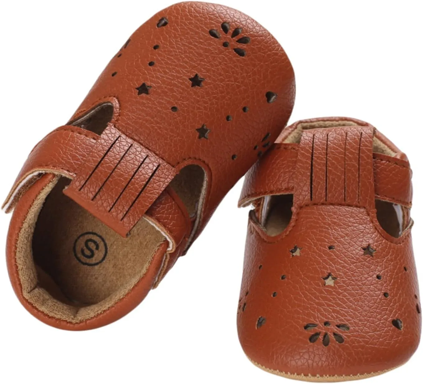 Baby Girls Princess Shoes Soft PU Leather Hollowed Non-Slip Bottom Casual Flats Shoes