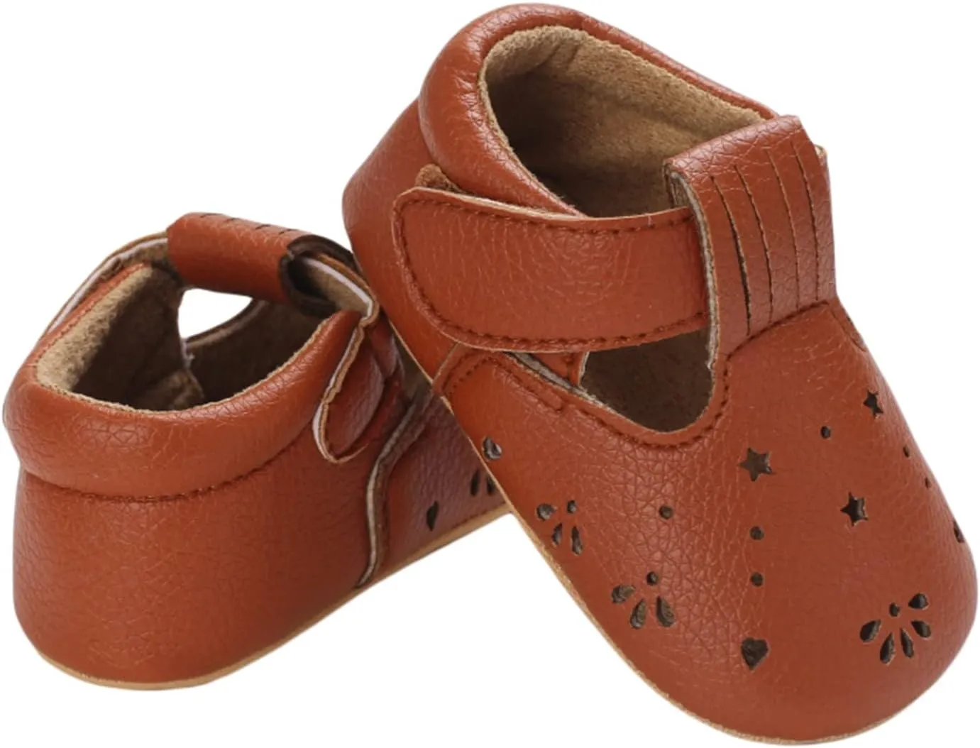 Baby Girls Princess Shoes Soft PU Leather Hollowed Non-Slip Bottom Casual Flats Shoes
