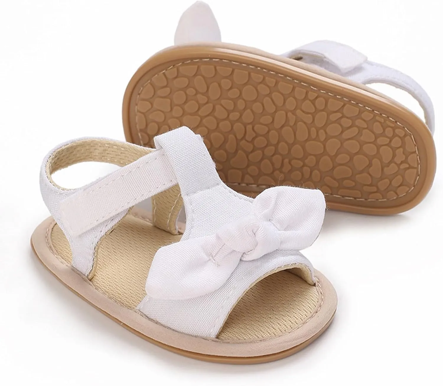 Baby Girls Sandals Ruffle Bowknot Premium Soft Sole Anti Slip Open Toe Breathable Summer Outdoor Black Shoes for Girls