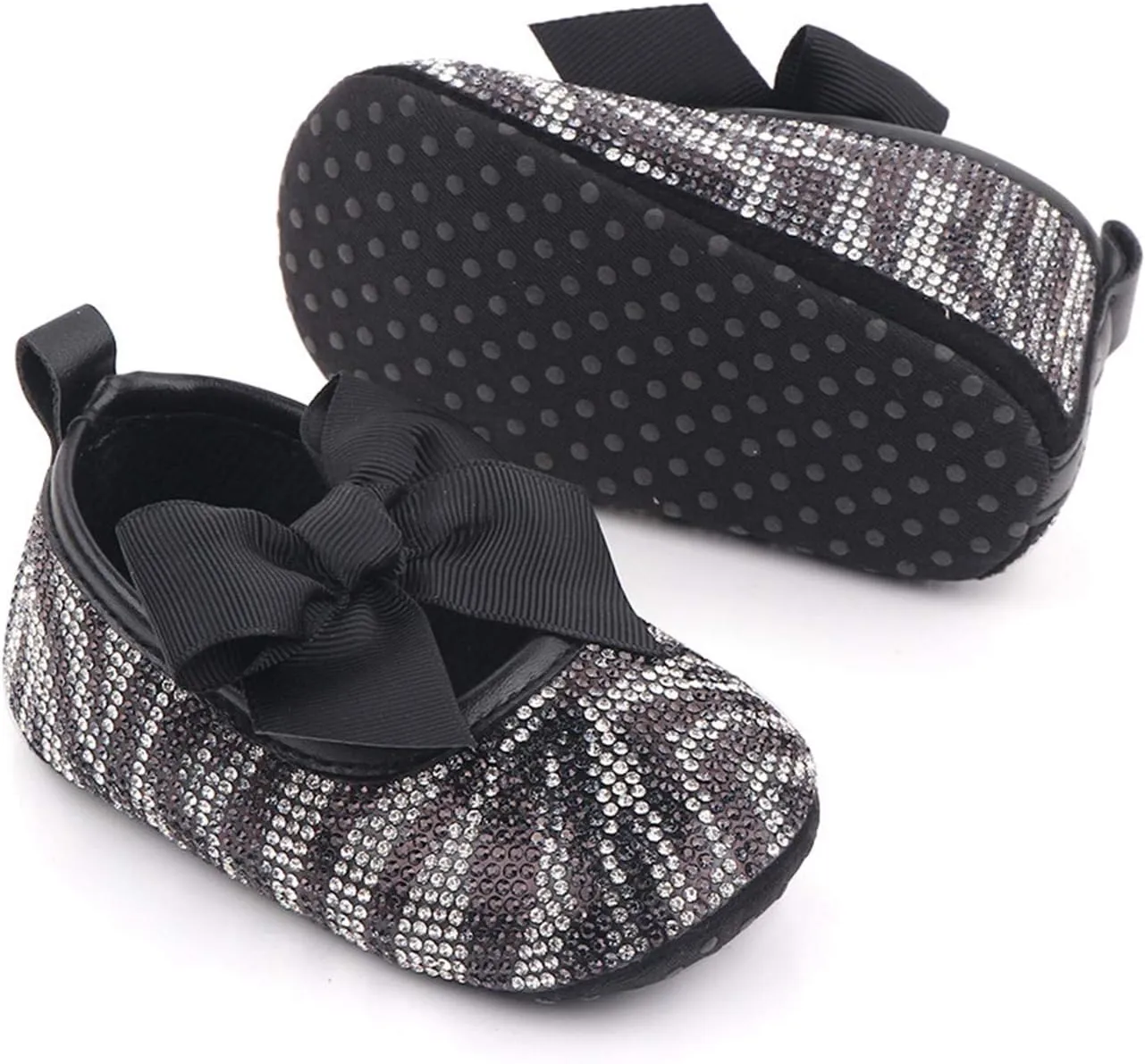 Baby Girls Soft Princess Dress Flats Shoes Infant Wedding Bowknot Anti-Slip First Walker Newborn Soft Sole Sneakers