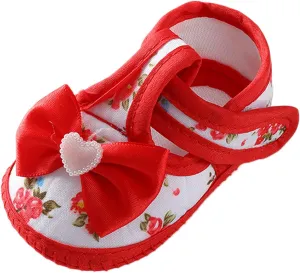 Baby Girls Soft Toddler Shoes Infant Toddler Walkers Shoes Bow Decoration Princess Shoes Sandals Flat Toddler Flip Flops
