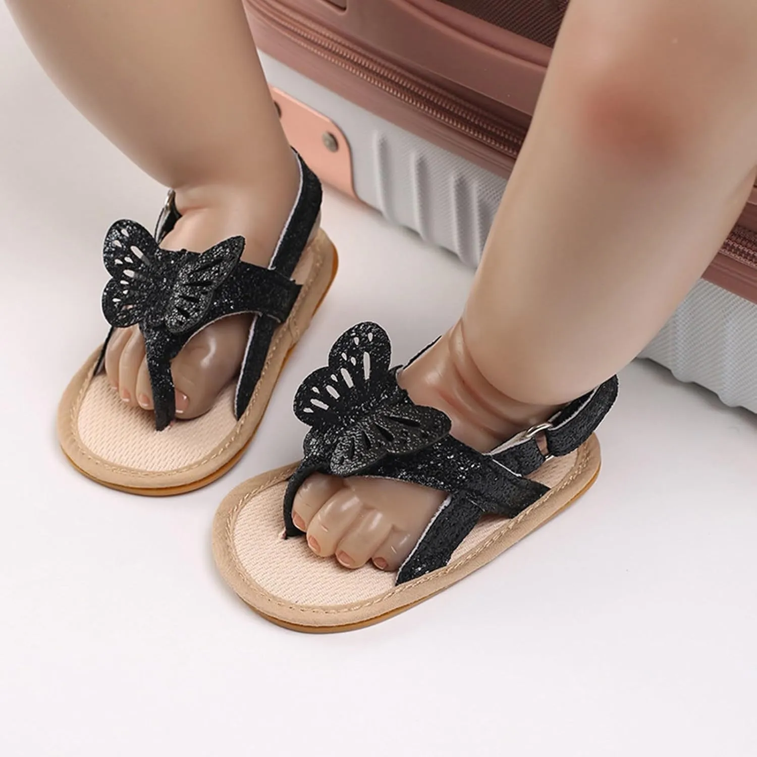 Baby Infant Girls Sandals Soft Sole Open Toe Crib Sandal Butterfly Princess Flat Shoes Cute Toddler First Walkers Dress Shoes