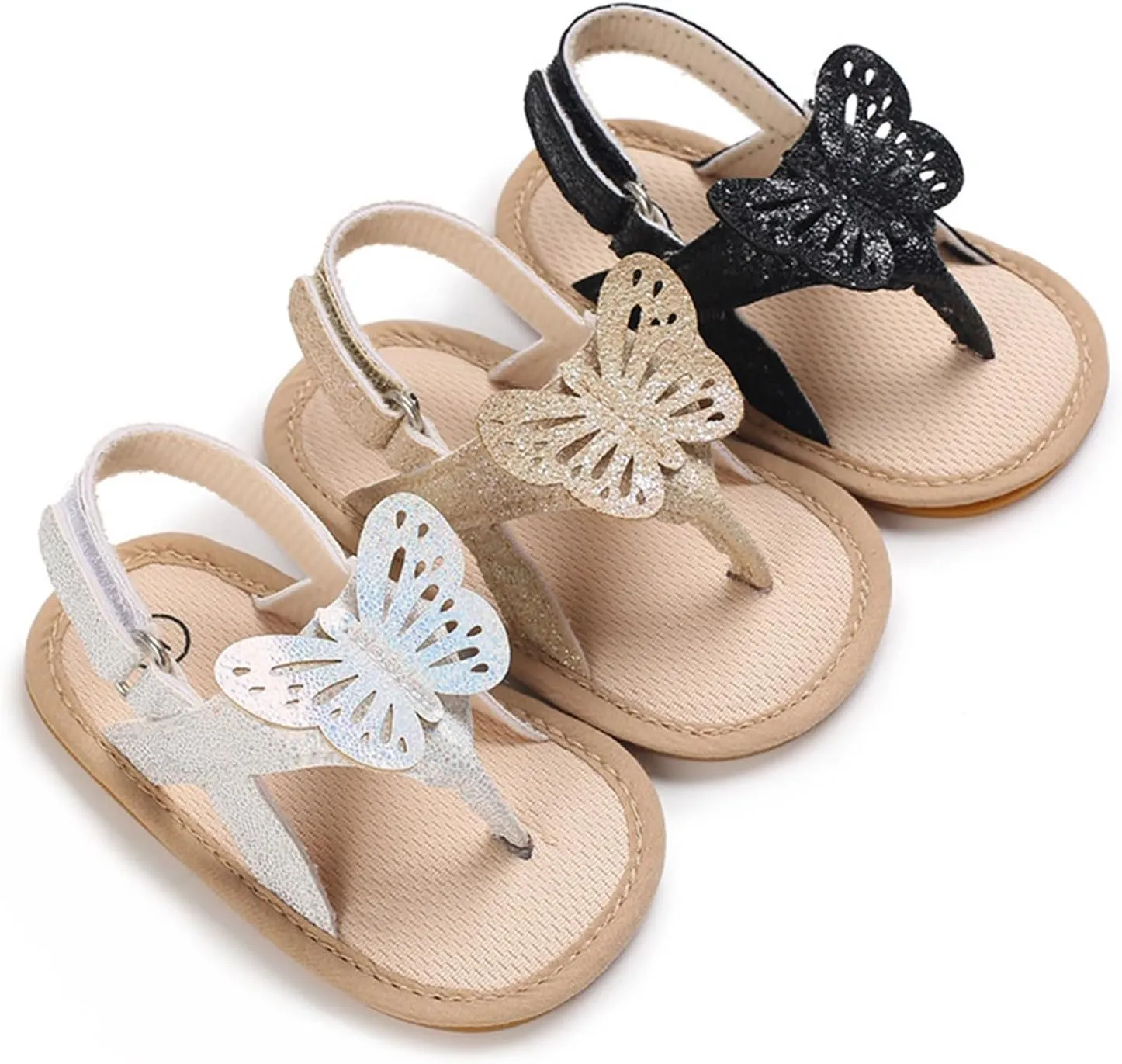 Baby Infant Girls Sandals Soft Sole Open Toe Crib Sandal Butterfly Princess Flat Shoes Cute Toddler First Walkers Dress Shoes