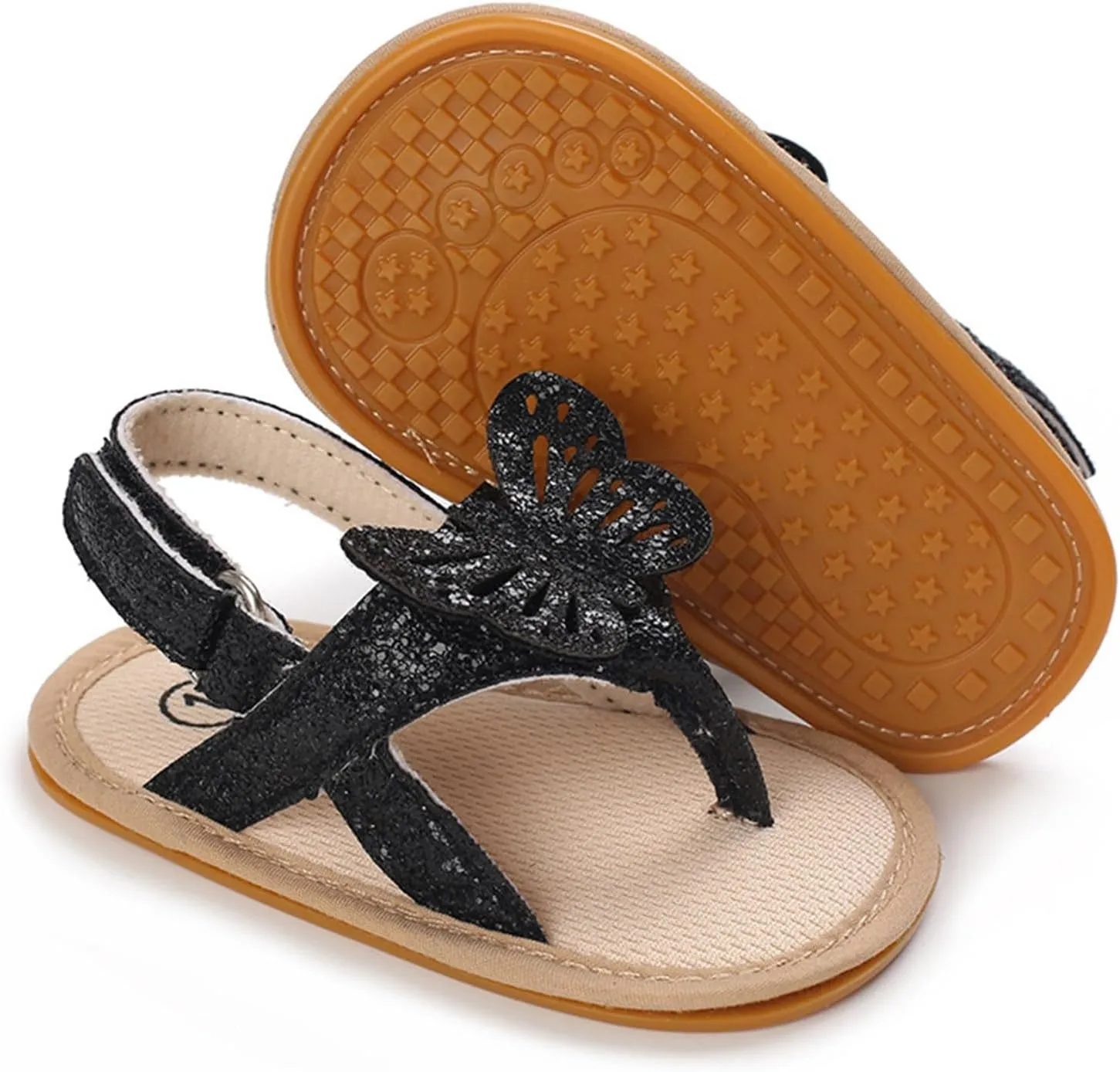 Baby Infant Girls Sandals Soft Sole Open Toe Crib Sandal Butterfly Princess Flat Shoes Cute Toddler First Walkers Dress Shoes