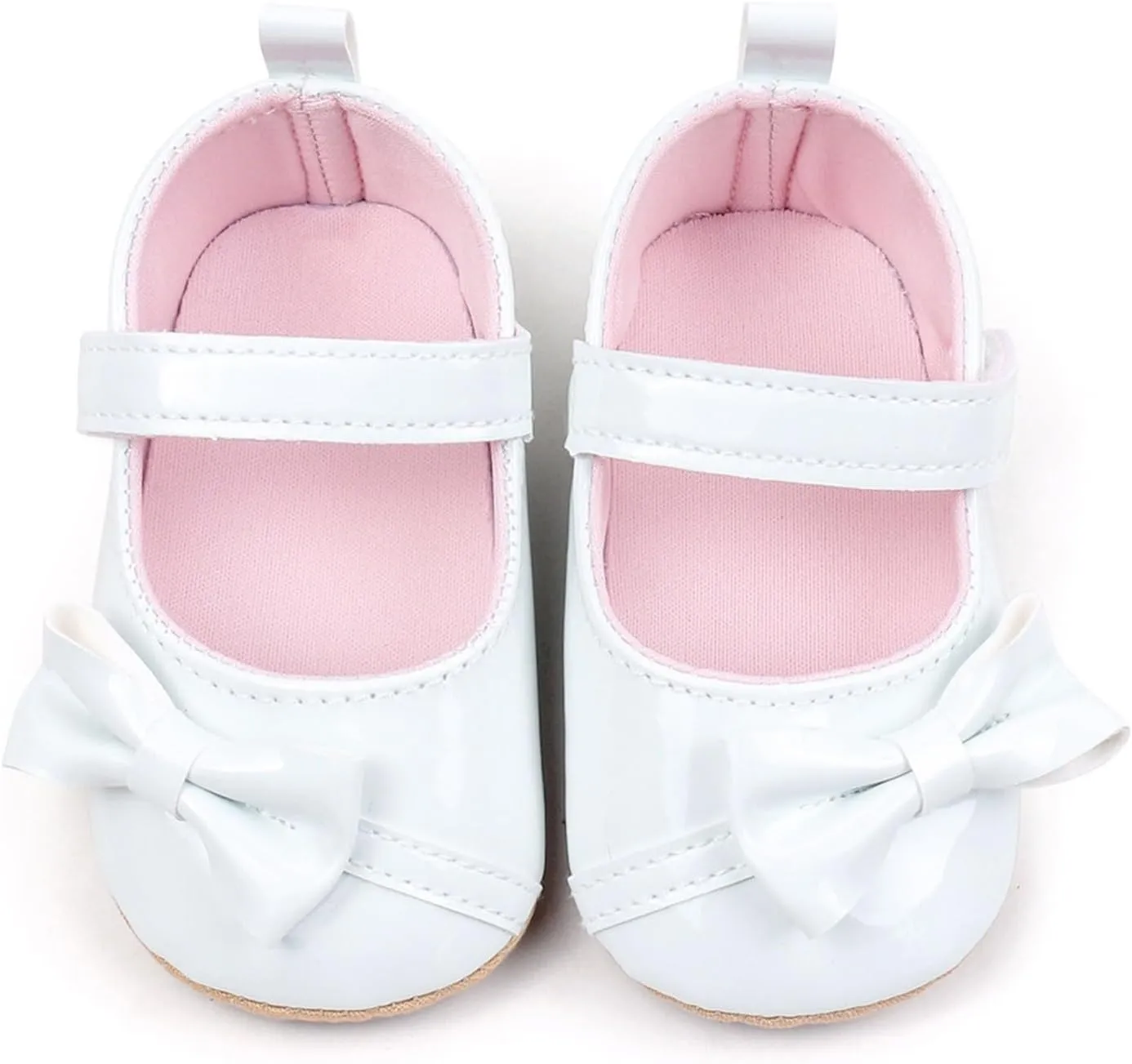 Baby Infant Mary Jane Shoes Gold Leather Bow Hook Loop Ankle Sandals Toddler Newborn Summer Closed Toe Walking Shoes