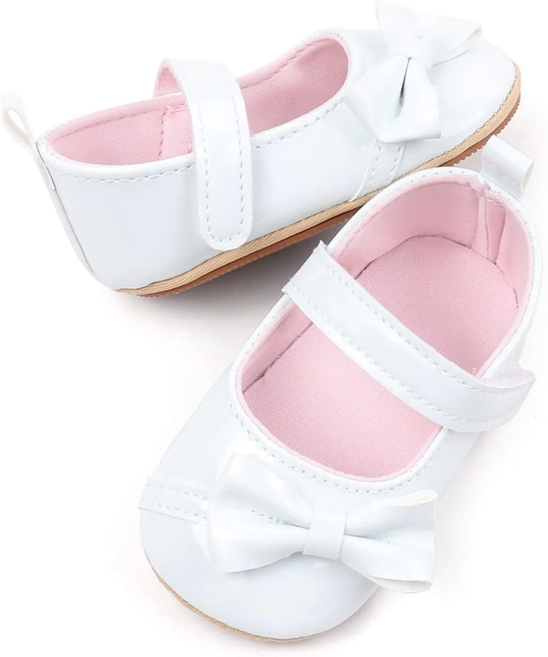 Baby Infant Mary Jane Shoes Gold Leather Bow Hook Loop Ankle Sandals Toddler Newborn Summer Closed Toe Walking Shoes