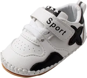 Baby PU Leather Hard Bottom Walking Sneakers Infant Toddler Rubber Sole First Walkers Cartoon Slippers Crib Shoes