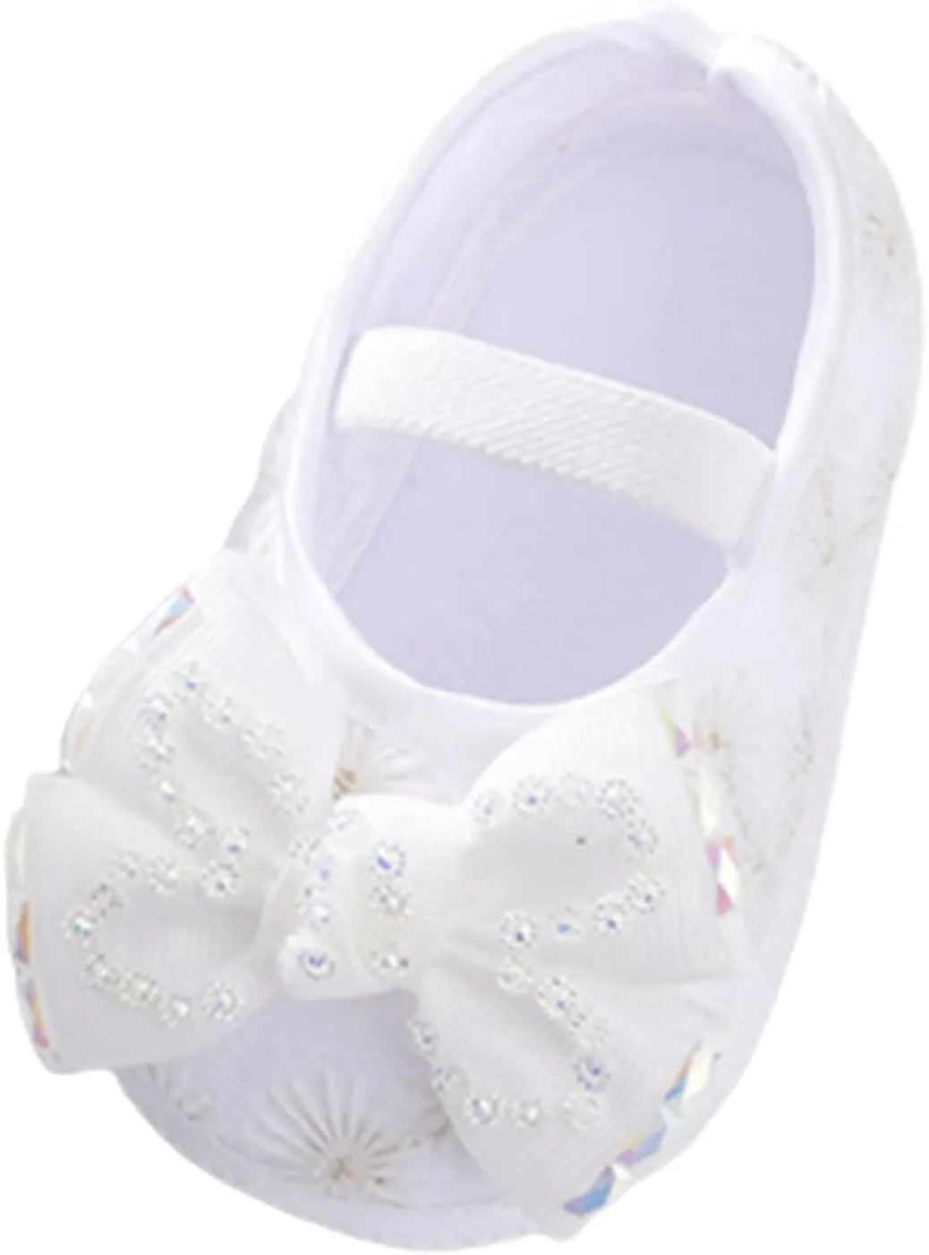 Baby Shoes Soft Sole Shoes Pearl Dress Flower Princess Shoes Toddler Shoes with Hairband