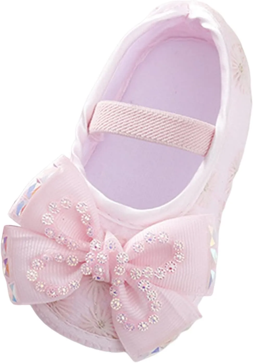 Baby Shoes Soft Sole Shoes Pearl Dress Flower Princess Shoes Toddler Shoes with Hairband