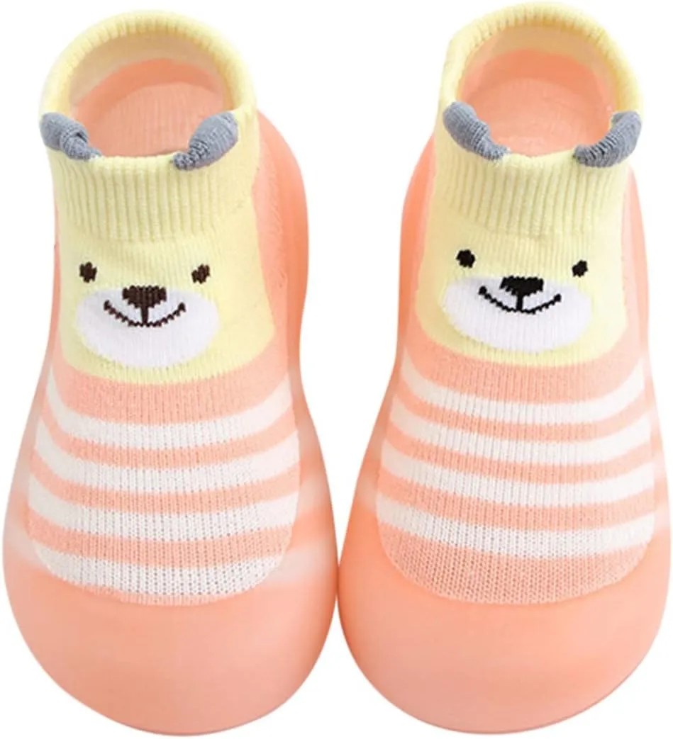 Baby Shoes Toddler Cartoon Duck Bear Non-Slip Walking Shoes Newborn Soft Rubber Sole Slippers for Boys Girls