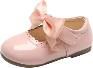 Baby Shoes Toddler Premium Bowknot Mary Jane Burnish PU Leather Shoes Girls Wedding Princess Baptism Crib Shoes
