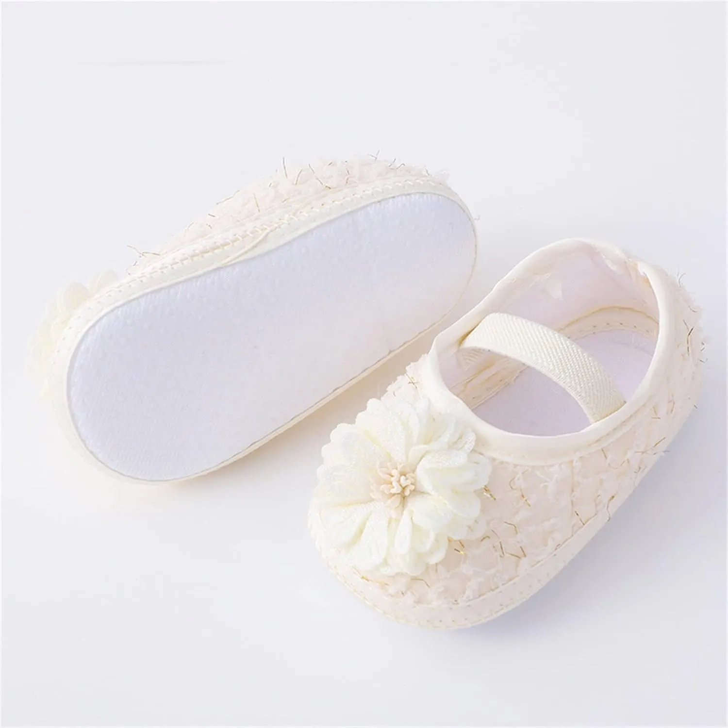 Baby Shoes with Hair Band Fashion Soft Soled Toddler Shoes Versatile Dress Flower Princess Shoes Soft Soles Shoes