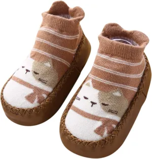 Baby Sock Shoes Toddler Cute Soft Rubber Sole Non Slip Floor Slipper for Boys Girls First Walking Sneakers