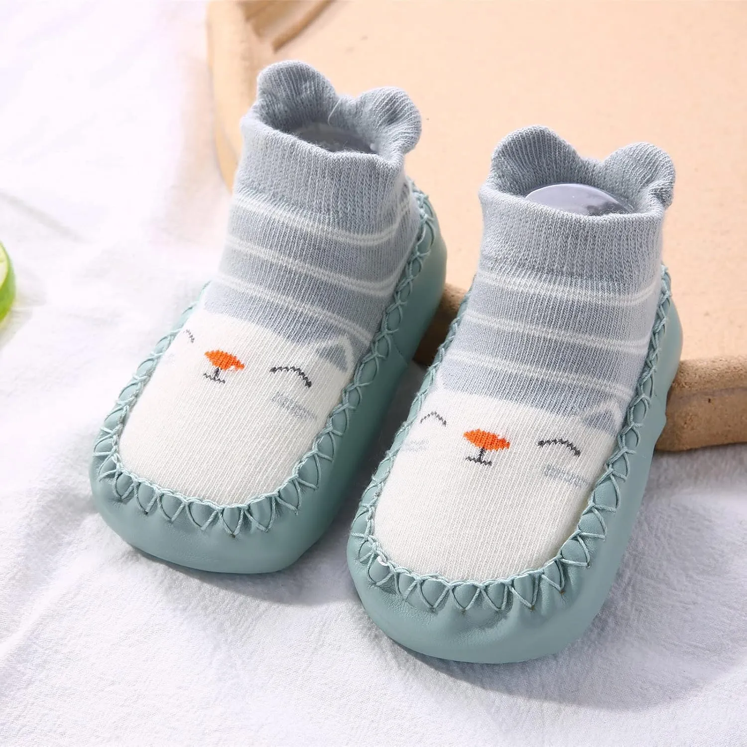 Baby Sock Shoes Toddler Cute Soft Rubber Sole Non Slip Floor Slipper for Boys Girls First Walking Sneakers