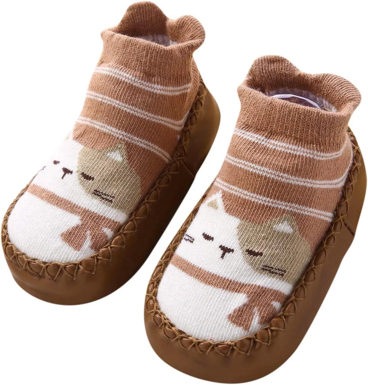 Baby Sock Shoes Toddler Cute Soft Rubber Sole Non Slip Floor Slipper for Boys Girls First Walking Sneakers