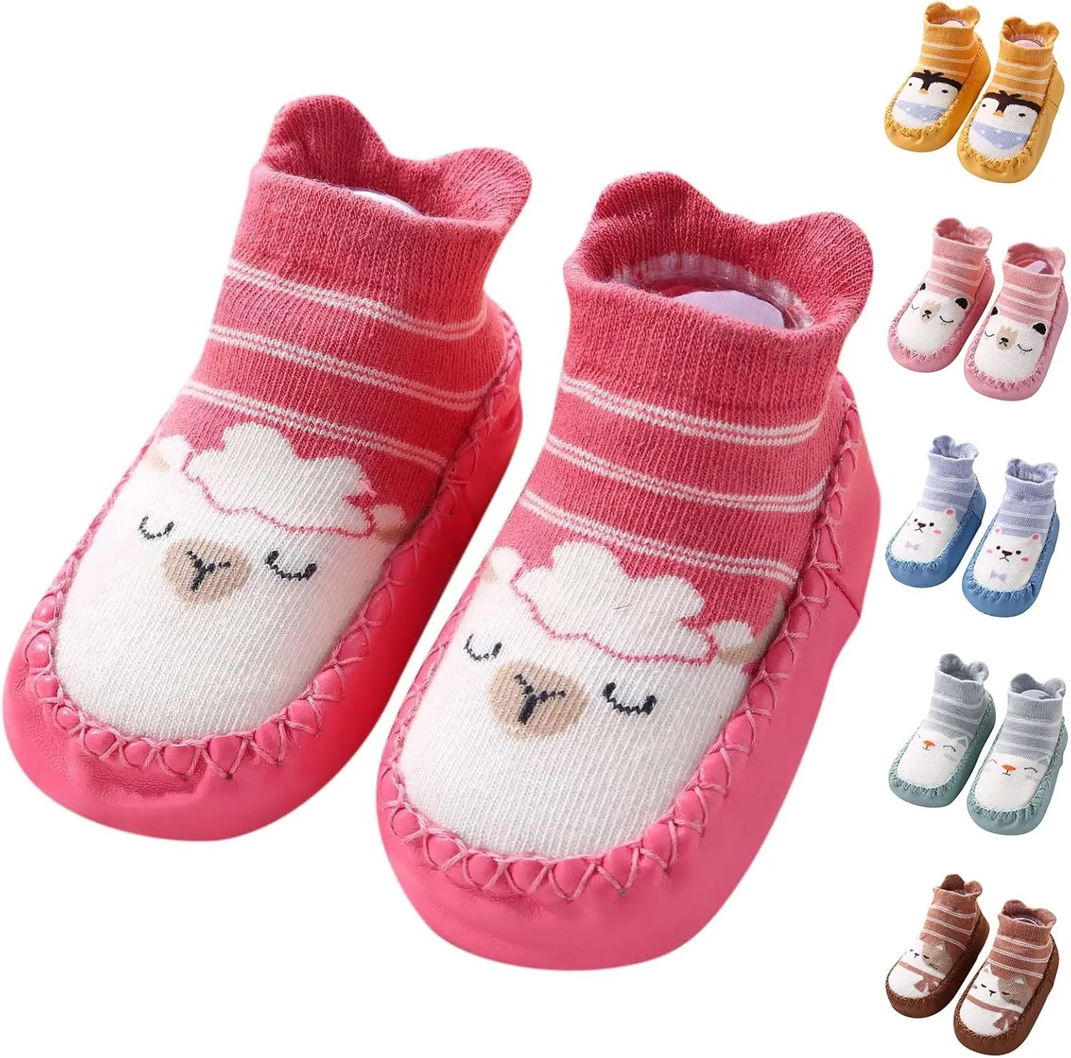 Baby Sock Shoes Toddler Cute Soft Rubber Sole Non Slip Floor Slipper for Boys Girls First Walking Soft Sole Sneakers