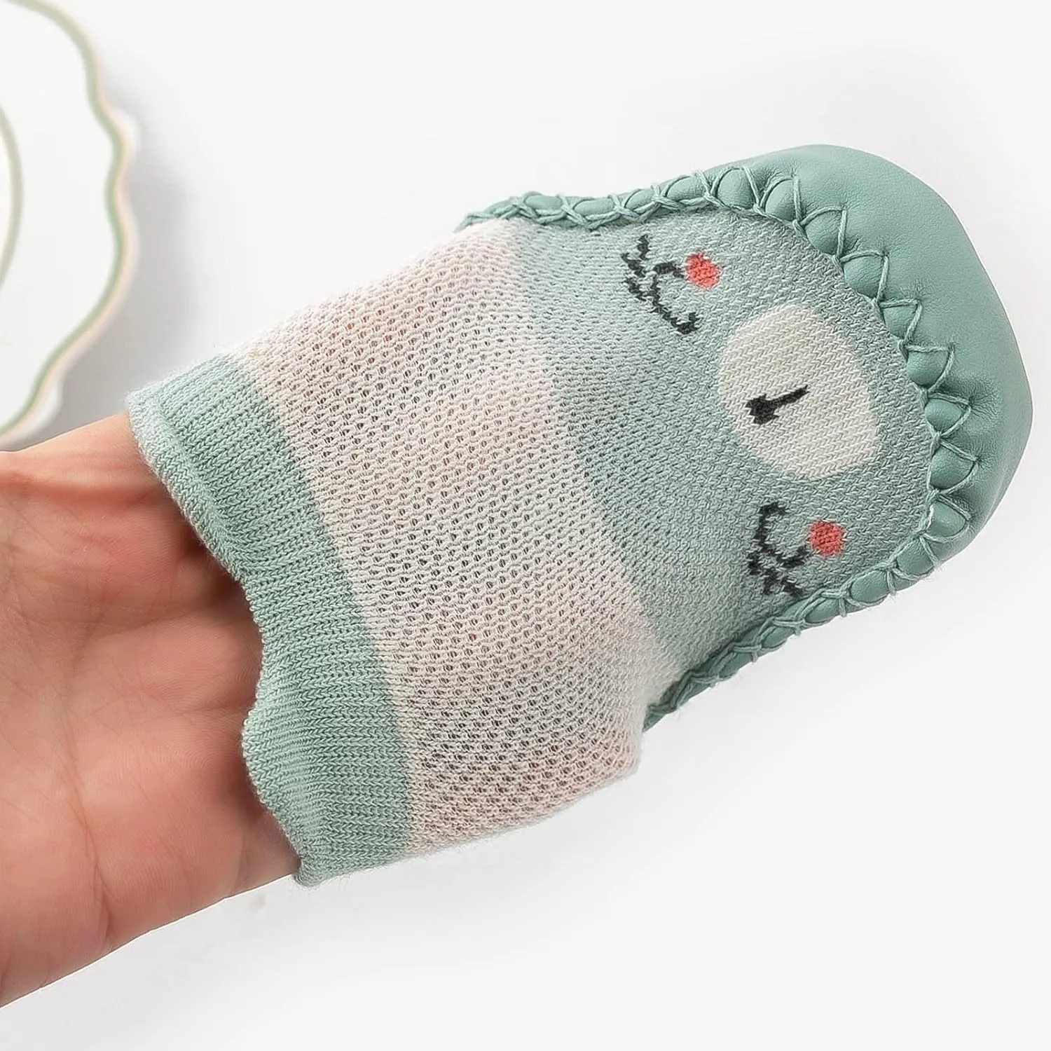Baby Sock Shoes Toddler Cute Soft Rubber Sole Slipper Knit Printing Non Slip Floor Ankle Infant Walking Shoes